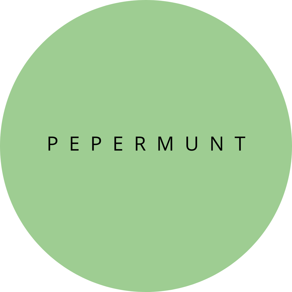 rond groen logo met de tekst pepermunt