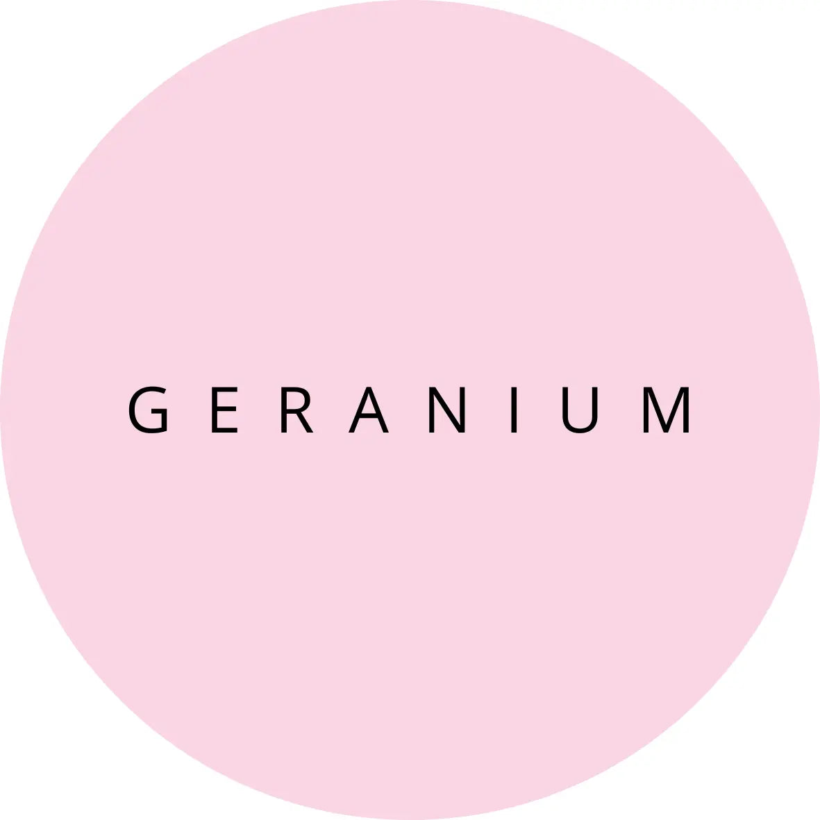 grafische rose circel met de tekst geranium erop van het merk Namashea 
